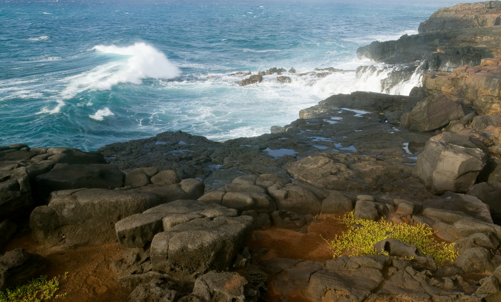 Lava and crashing surf