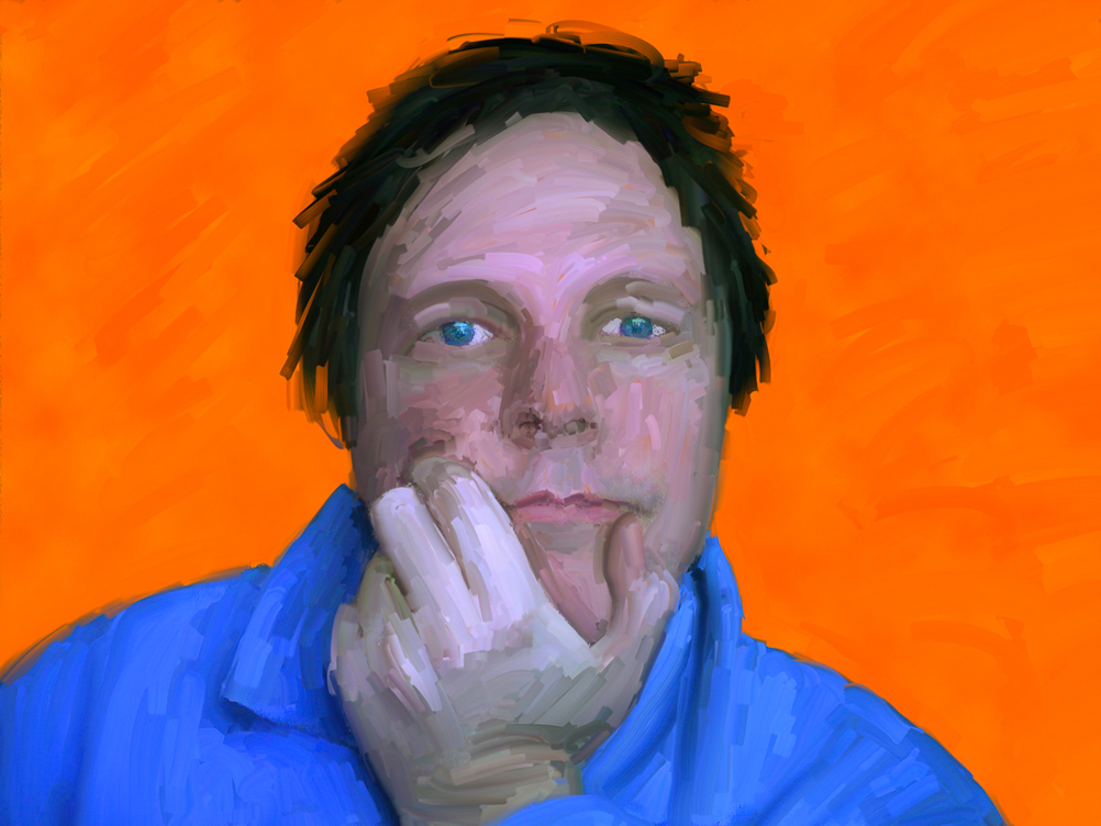 Self Portrait in Blue and Orange