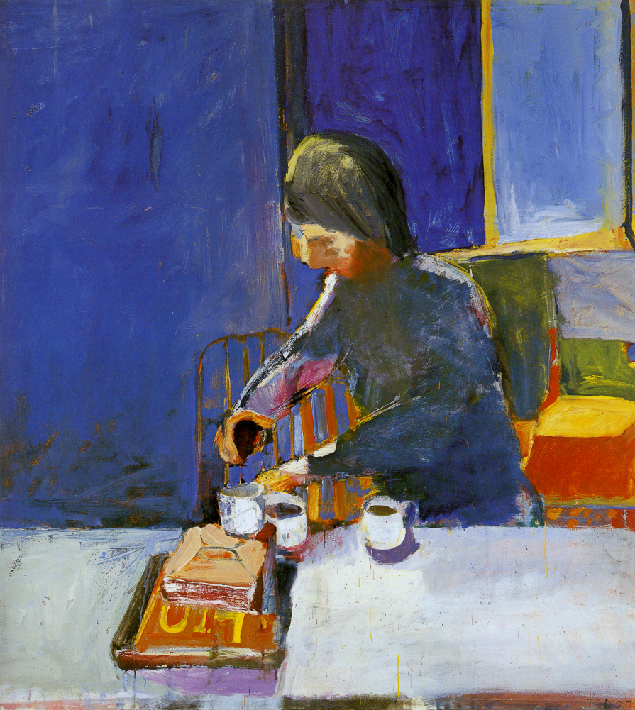Girl and Three Coffee Cups