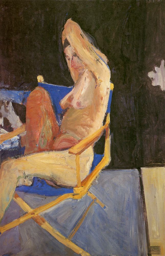 Seated Nude Black Background