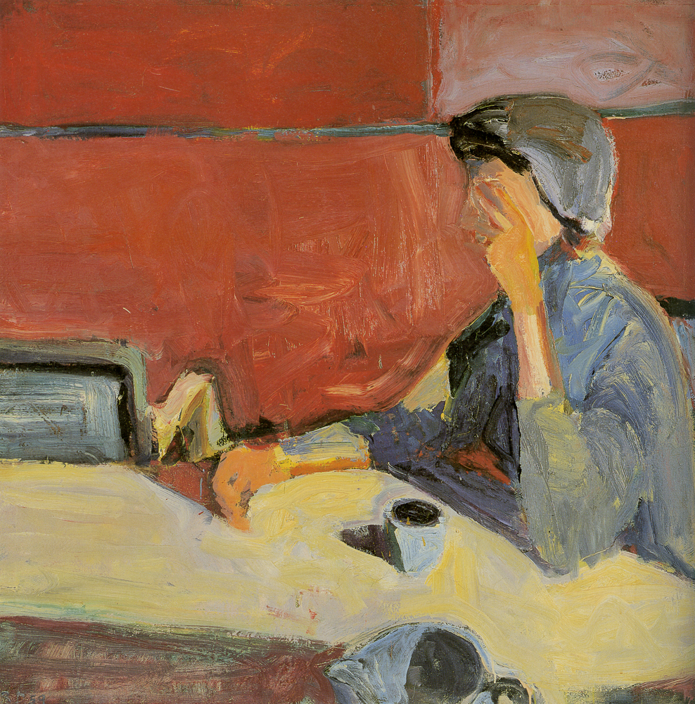 Woman at Table Strong Light